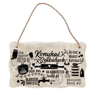 Konyhai szabályok egyedi fali dekor tábla