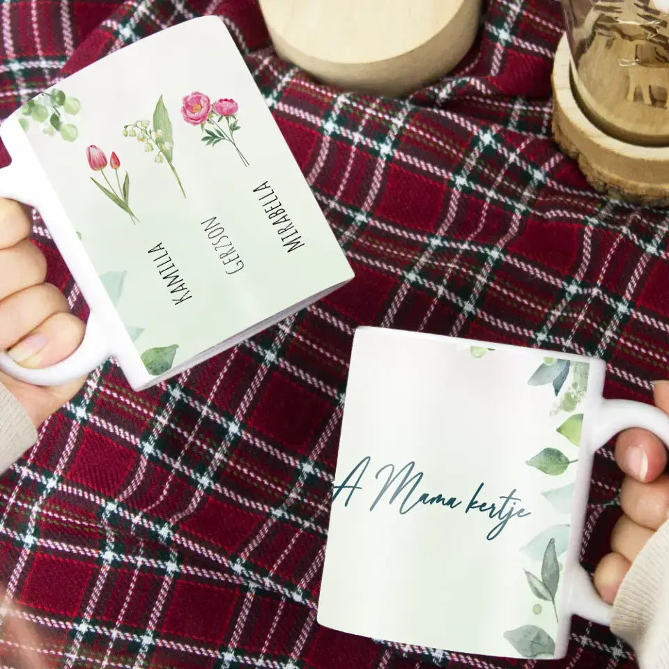 A Mama kertje egyedi neves bögre Nagymamáknak