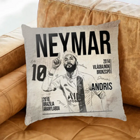 Személyre szabható Neymar focis ajándék párna gyerekeknek - egyedi névvel