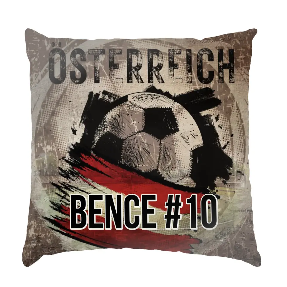 EB 2024 Ausztria focis ajándék párna - egyedi névvel