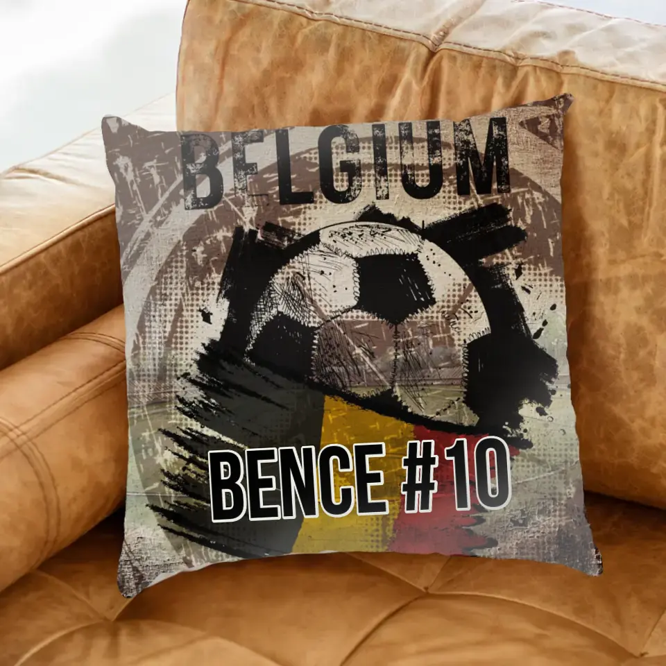 EB 2024 Belgium  focis ajándék párna - egyedi névvel