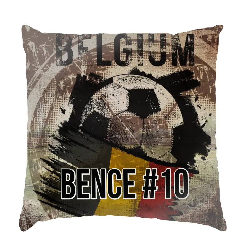 EB 2024 Belgium  focis ajándék párna - egyedi névvel