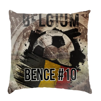 EB 2024 Belgium  focis ajándék párna - egyedi névvel