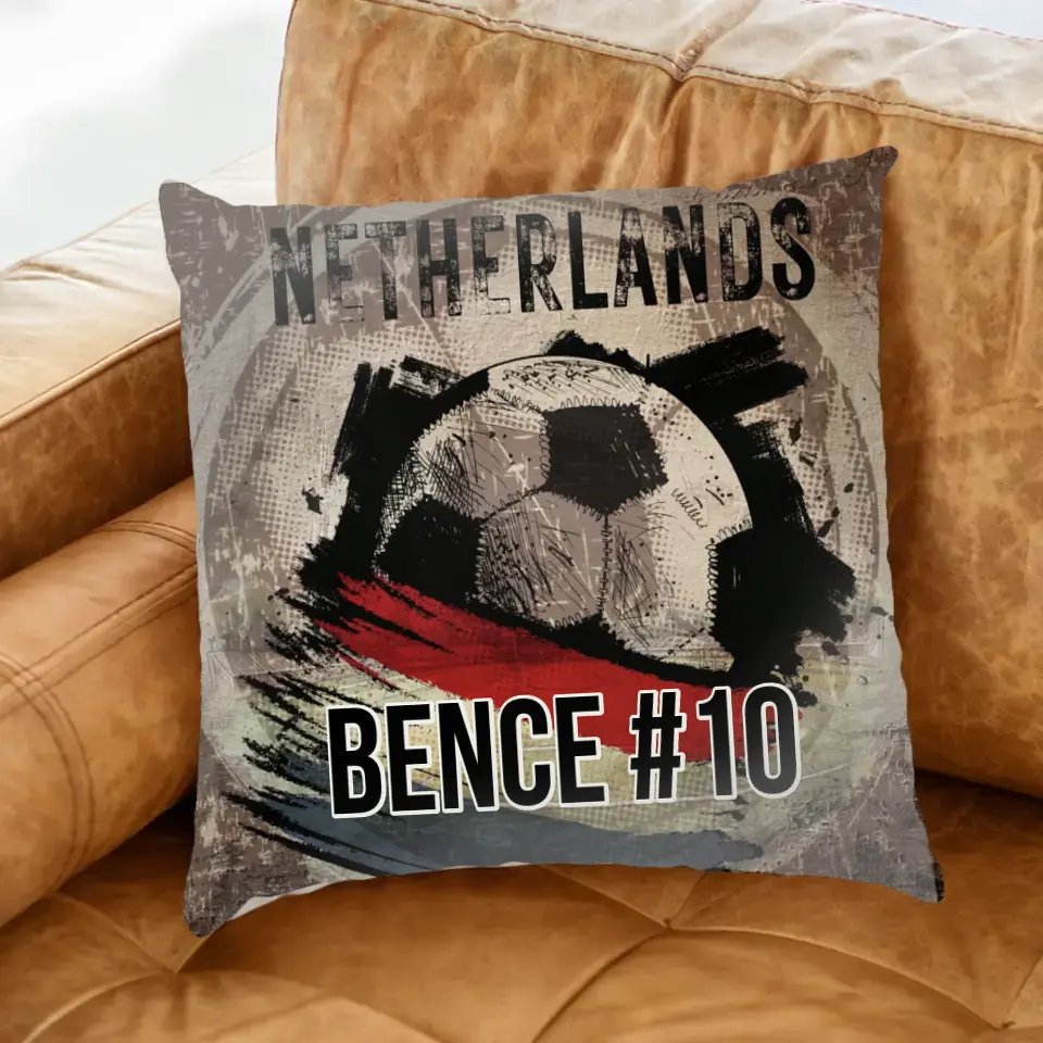 EB 2024 Hollandia focis ajándék párna - egyedi névvel