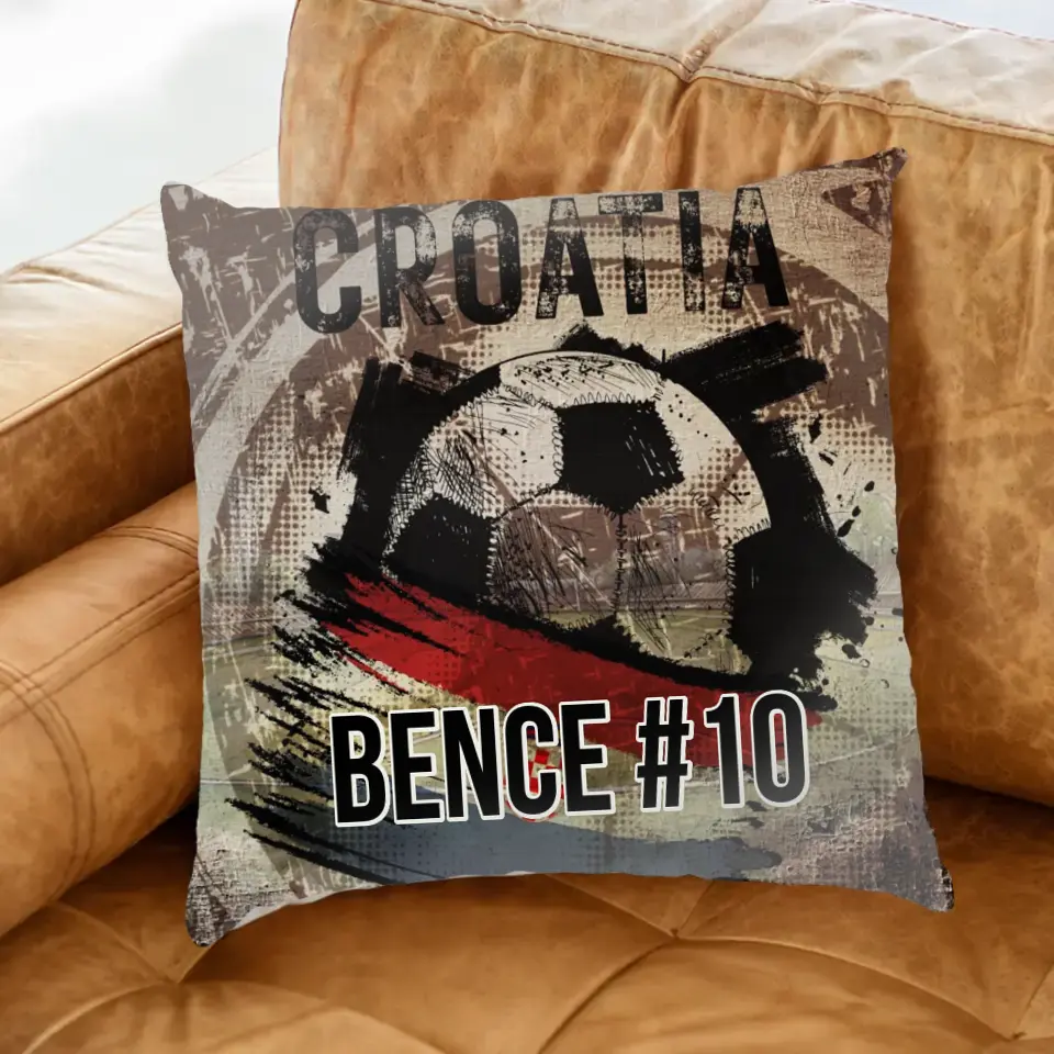 EB 2024 Horvátország focis ajándék párna - egyedi névvel