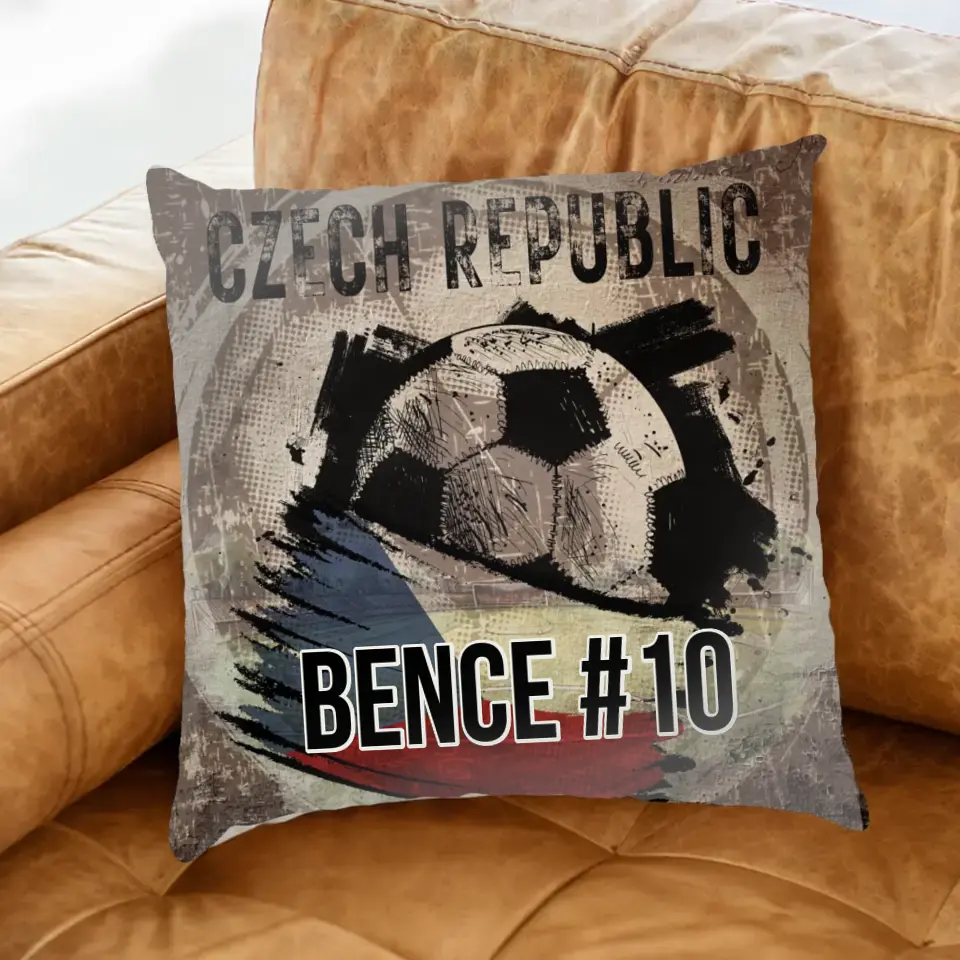 EB 2024 Csehország focis ajándék párna - egyedi névvel