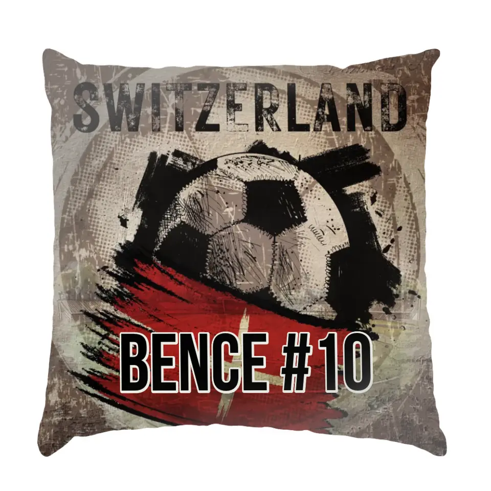 EB 2024 Svájc focis ajándék párna - egyedi névvel