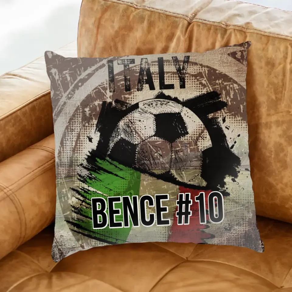 EB 2024 Olaszország focis ajándék párna - egyedi névvel