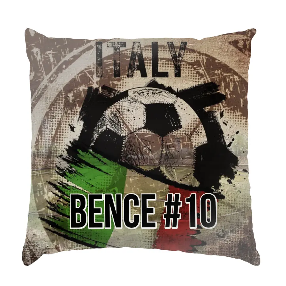 EB 2024 Olaszország focis ajándék párna - egyedi névvel