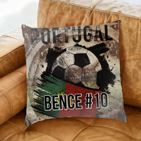 EB 2024 Portugália focis ajándék párna - egyedi névvel