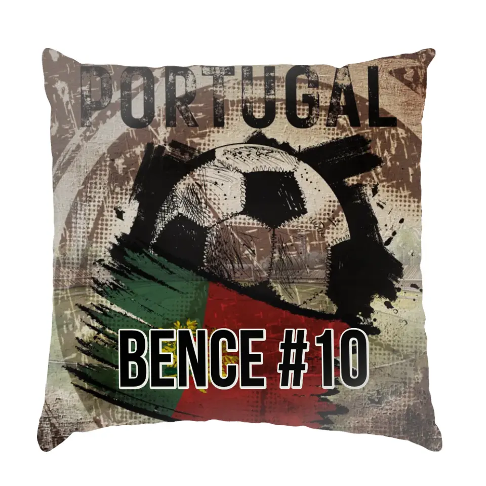 EB 2024 Portugália focis ajándék párna - egyedi névvel
