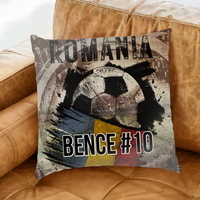 EB 2024 Románia focis ajándék párna - egyedi névvel