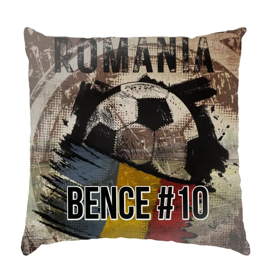 EB 2024 Románia focis ajándék párna - egyedi névvel