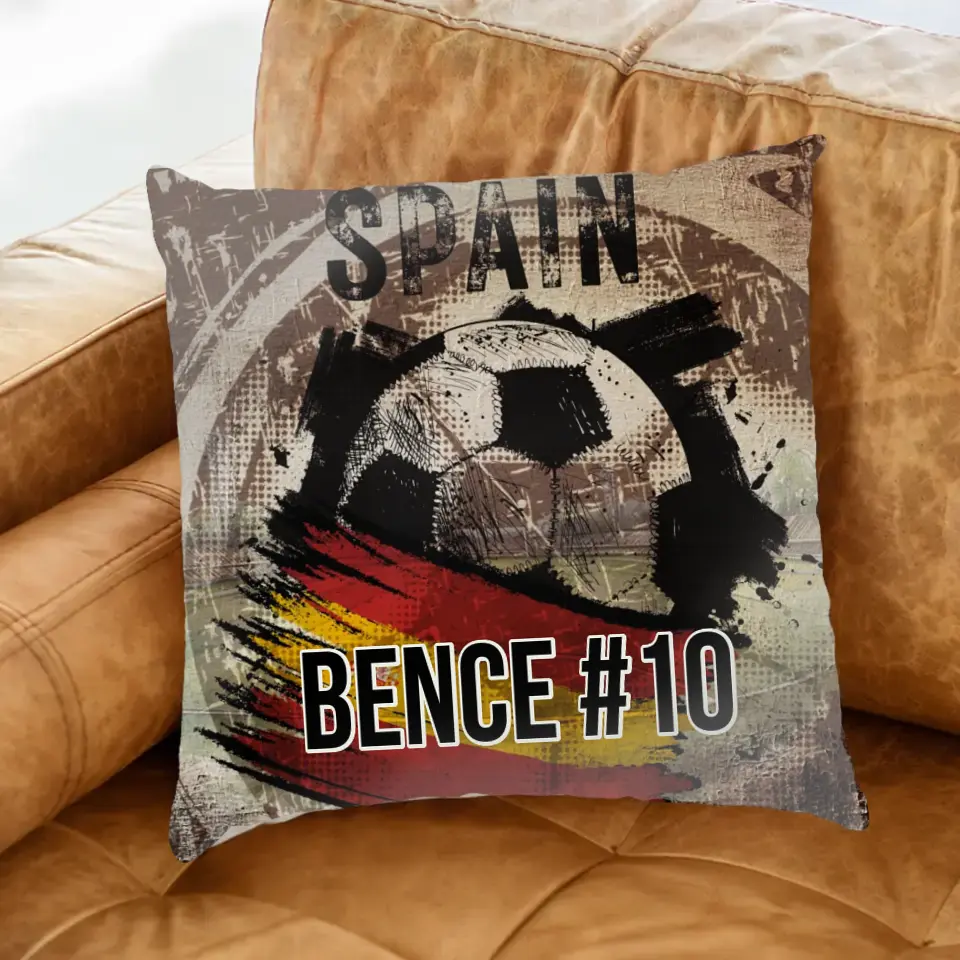 EB 2024 Spanyolország focis ajándék párna - egyedi névvel