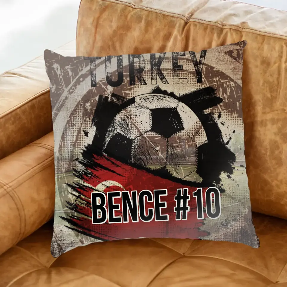 EB 2024 Törökország focis ajándék párna - egyedi névvel