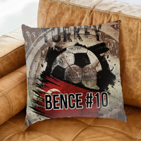EB 2024 Törökország focis ajándék párna - egyedi névvel