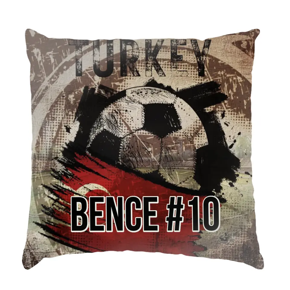 EB 2024 Törökország focis ajándék párna - egyedi névvel