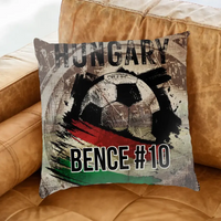 EB 2024 Magyarország focis ajándék párna - egyedi névvel