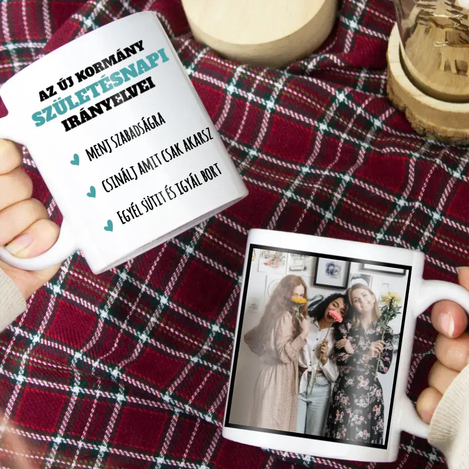 Születésnapi irányelvek vicces szülinapi egyedi képes bögre