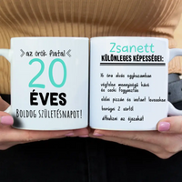 Egyedi születésnapi bögre 20. születésnapra
