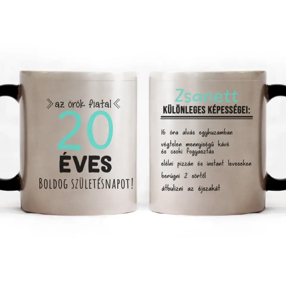 Egyedi születésnapi bögre 20. születésnapra