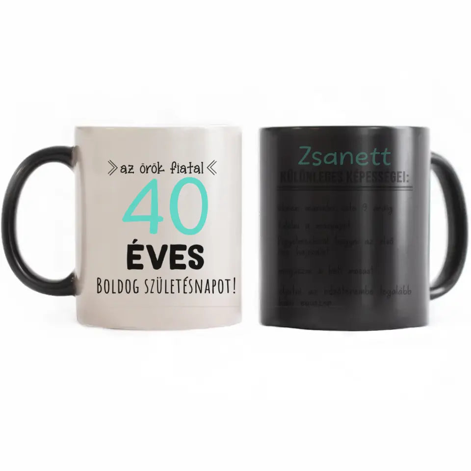 Egyedi születésnapi bögre 40. születésnapra