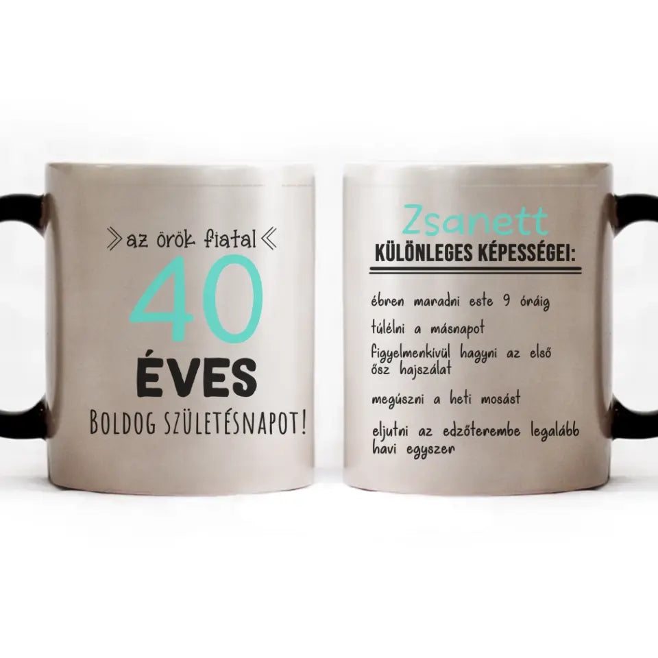 Egyedi születésnapi bögre 40. születésnapra
