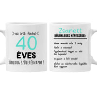 Egyedi születésnapi bögre 40. születésnapra