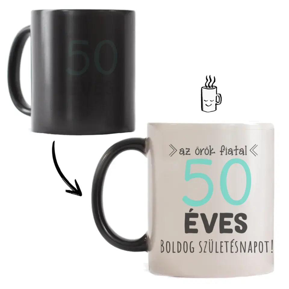 Egyedi születésnapi bögre 50. születésnapra