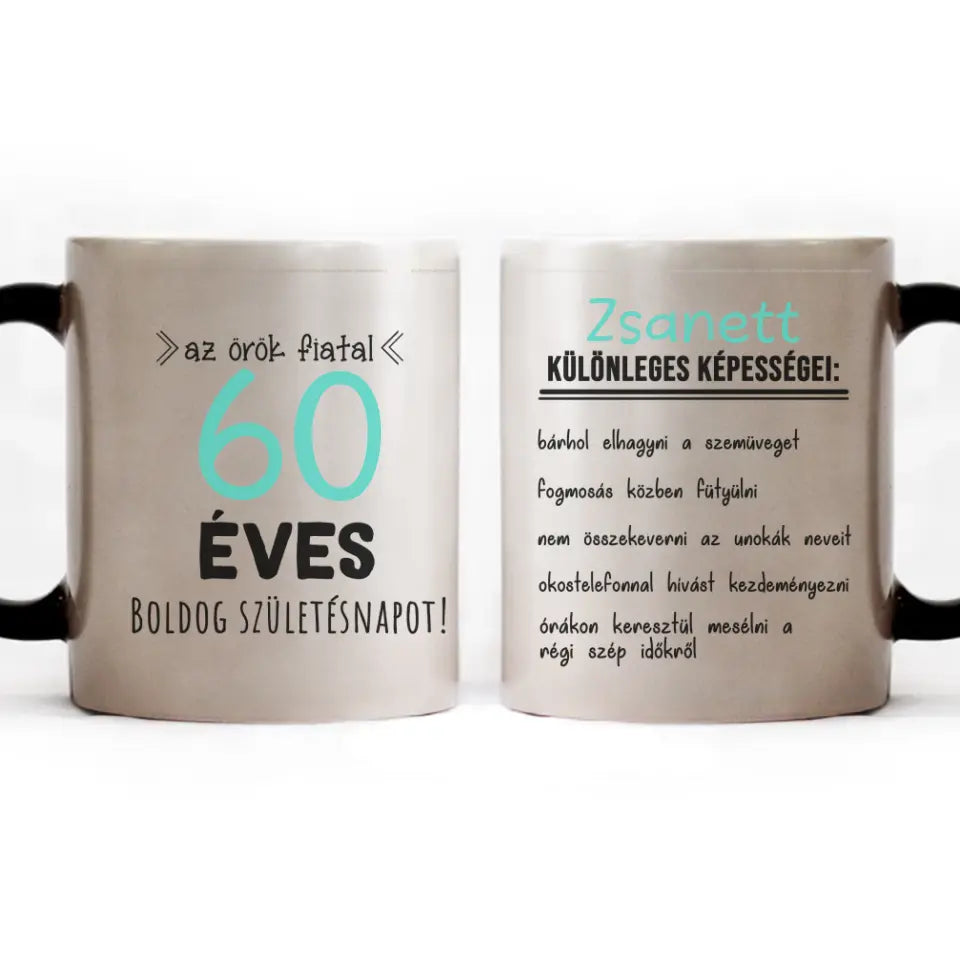Egyedi születésnapi bögre 60. születésnapra