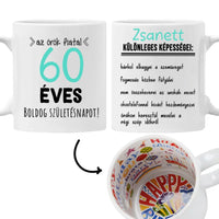 Egyedi születésnapi bögre 60. születésnapra