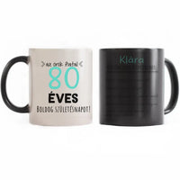 Egyedi születésnapi bögre 80. születésnapra