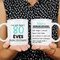 Egyedi születésnapi bögre 80. születésnapra
