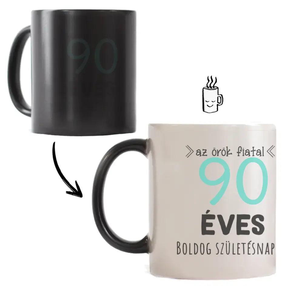 Egyedi születésnapi bögre 90. születésnapra