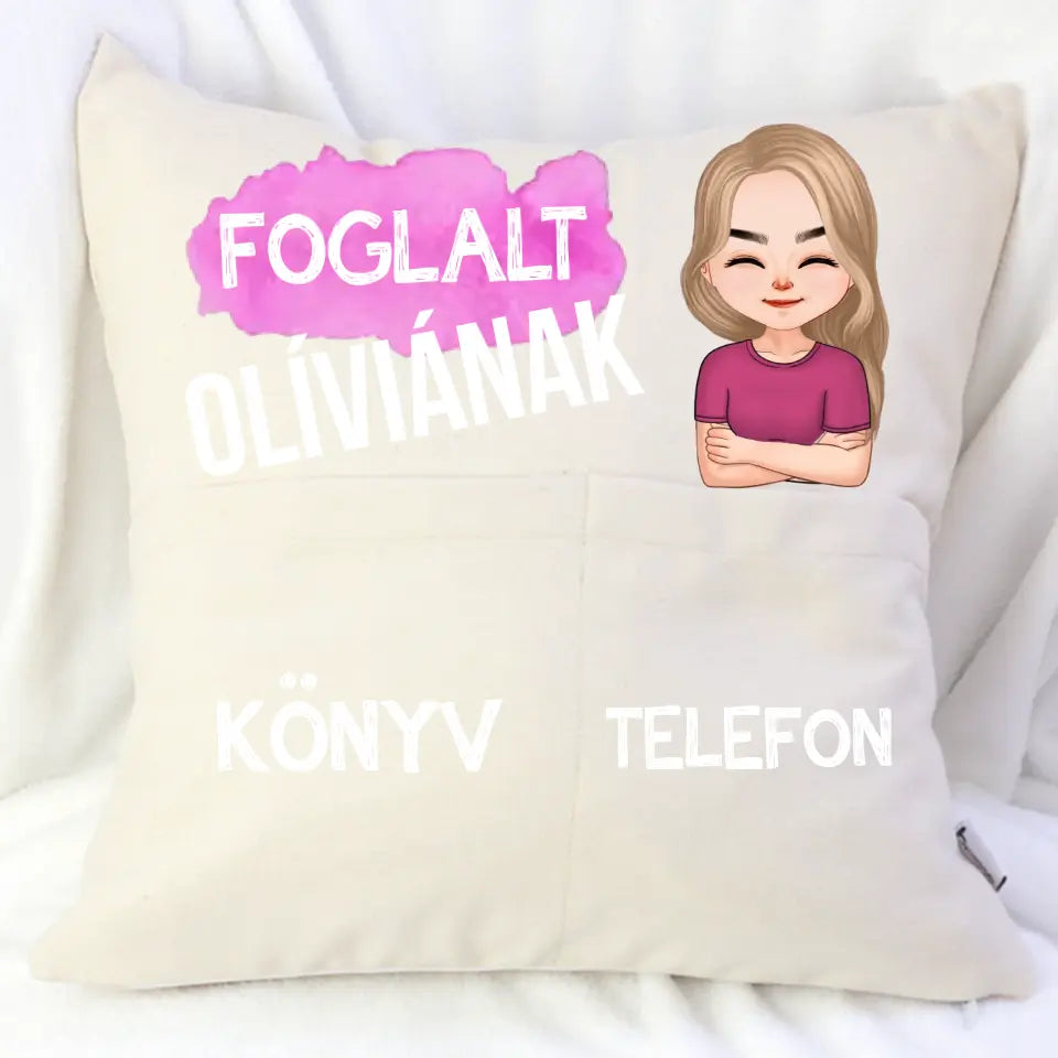 Személyre szabható cuki karakteres zsebes párna Nőknek
