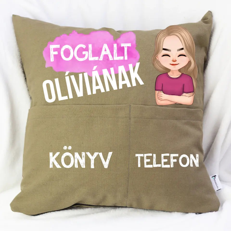 Személyre szabható cuki karakteres zsebes párna Nőknek