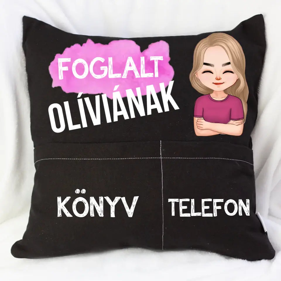 Személyre szabható cuki karakteres zsebes párna Nőknek