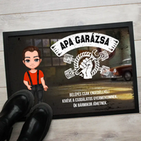 Apa garázsa szerkeszthető egyedi lábtörlő
