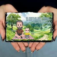 Apák napi ajándék nagypapáknak - Te vagy a legjobb nagypapa gránitkép szerkeszthető karakterekkel