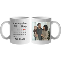 Egyedi bögre apáknak naptárral és képpel