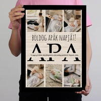 Apák napi ajándék falikép 6 szerkeszthető képpel