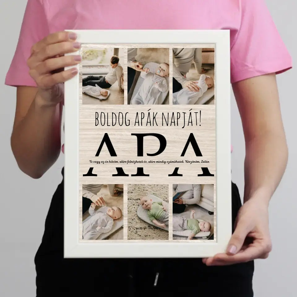 Apák napi ajándék falikép 6 szerkeszthető képpel