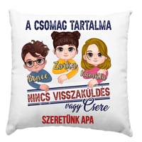 A csomag tartalma-szerkeszthető karakteres vicces apák napi ajándék párna