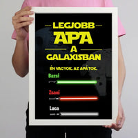 Legjobb Apa a galaxisban egyedi neves ajándék falikép