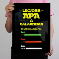 Legjobb Apa a galaxisban egyedi neves ajándék falikép