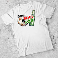 Foci és sör meccsnézős férfi póló