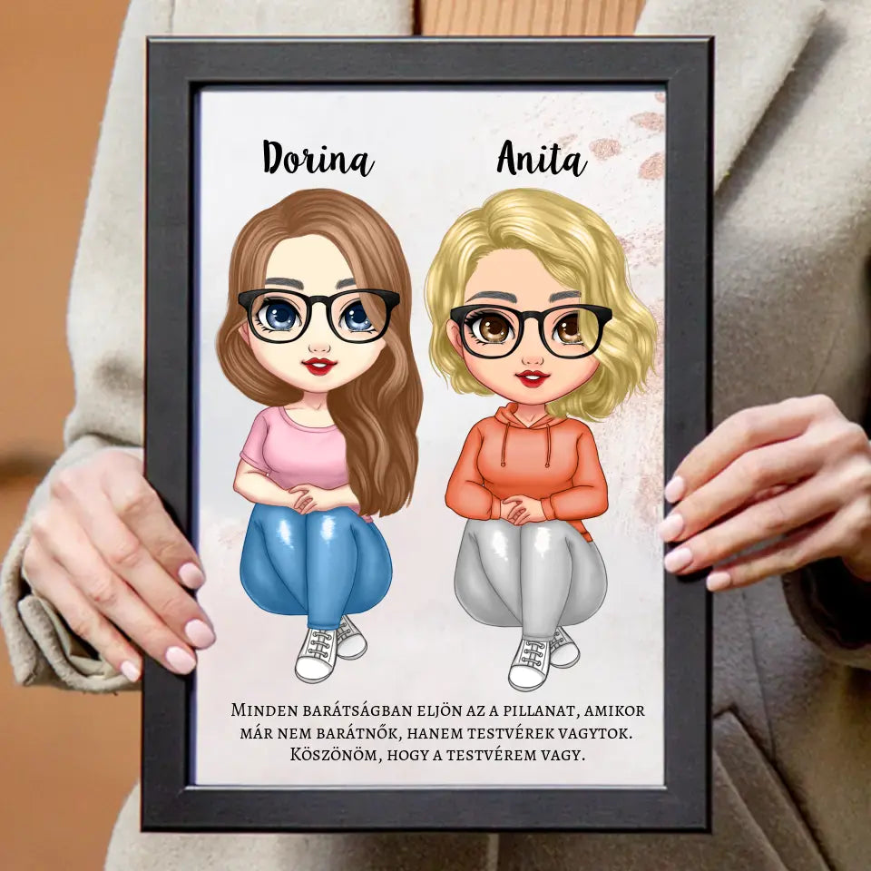 Cukifejű legjobb barátnős falikép