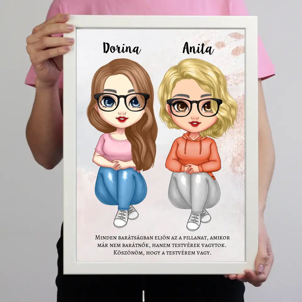 Cukifejű legjobb barátnős falikép