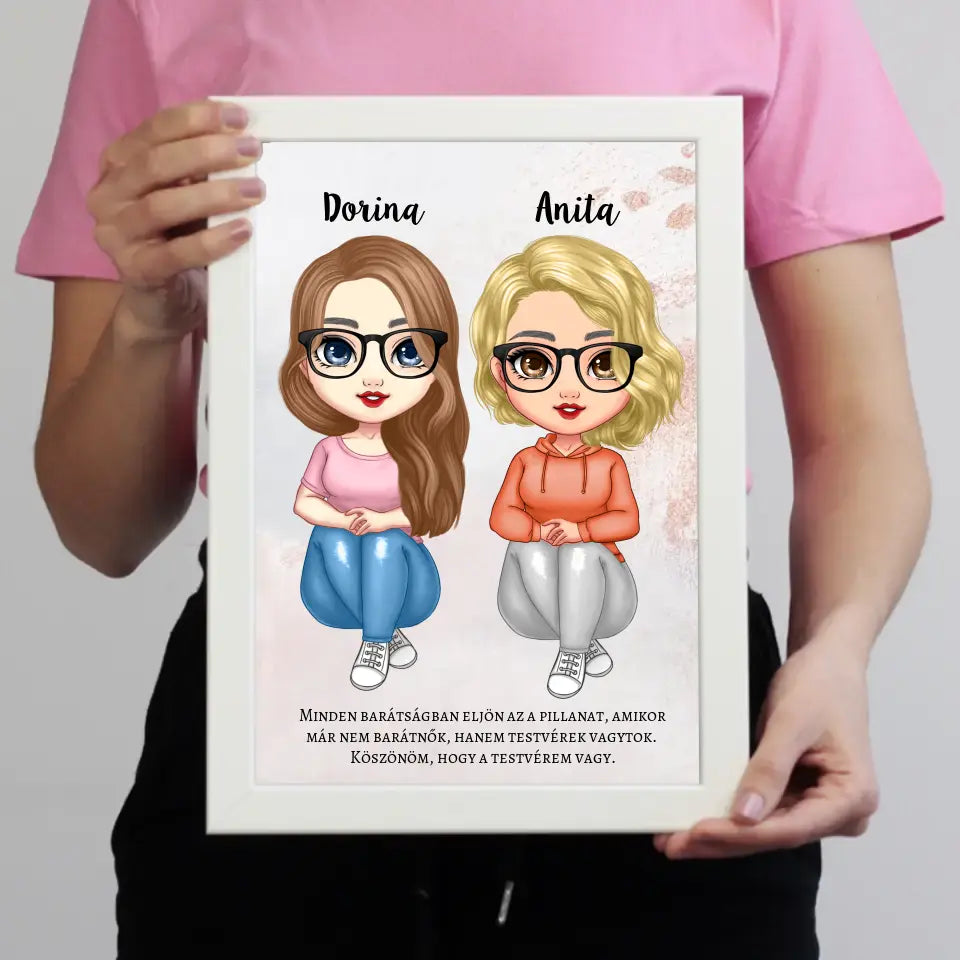 Cukifejű legjobb barátnős falikép
