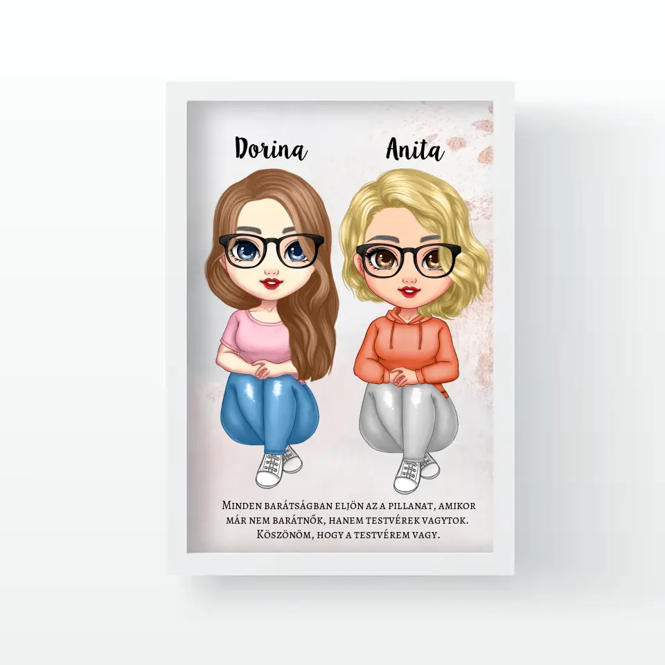 Cukifejű legjobb barátnős falikép